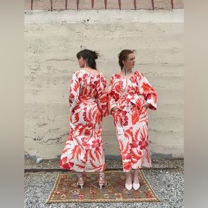 Mara Hoffman Luz Dress Red Multi Orange Coverup Size Small